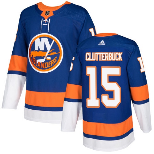 Adidas Men NEW York Islanders #15 Cal Clutterbuck Royal Blue Home Authentic Stitched NHL Jersey->new york islanders->NHL Jersey
